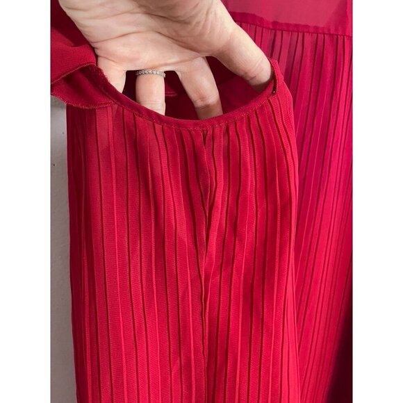 Lane Bryant Neutral Top 22 Red Flowy Festive Holiday Chic Feminine Workwear 80s - Picture 10 of 13